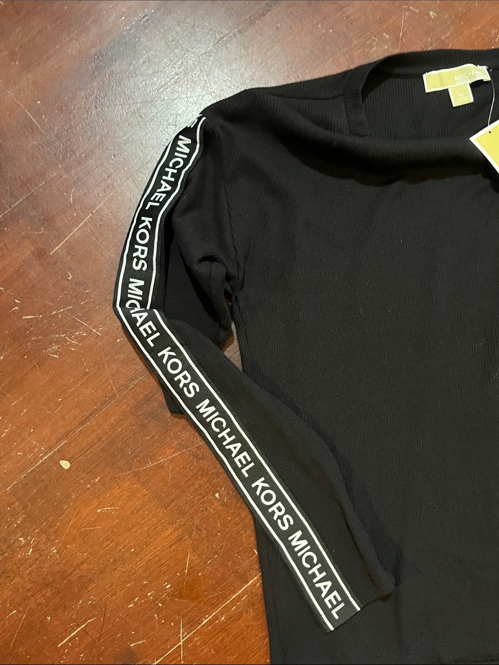 Michael Kors Black Knit Top with Gold Logo Tag - Picture 3 of 7